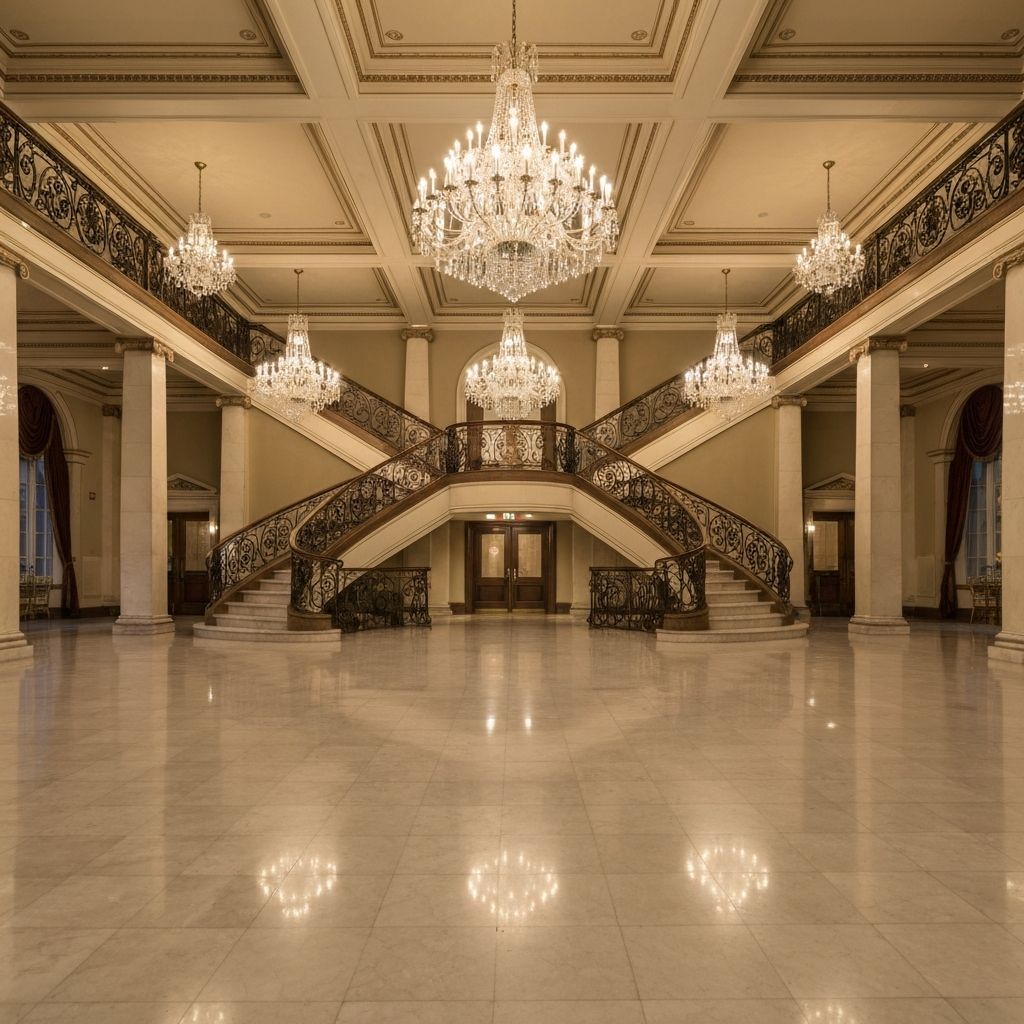 Grand staircase and reception hall